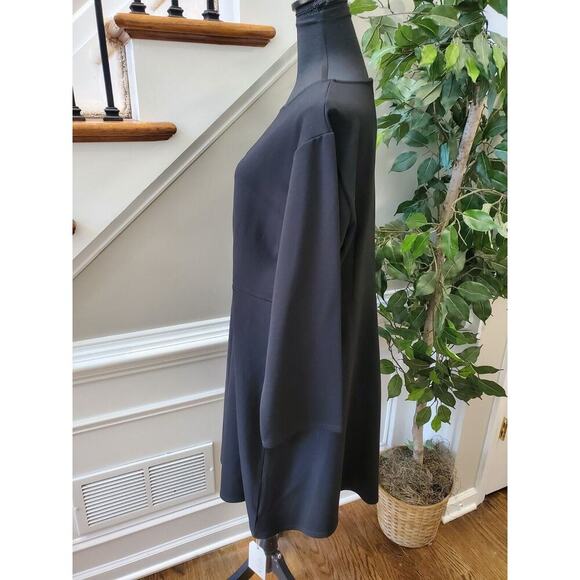 Astra Signature Women Black Rayon Round Neck Long Sleeve Knee Length Dress 20 - Picture 6 of 12
